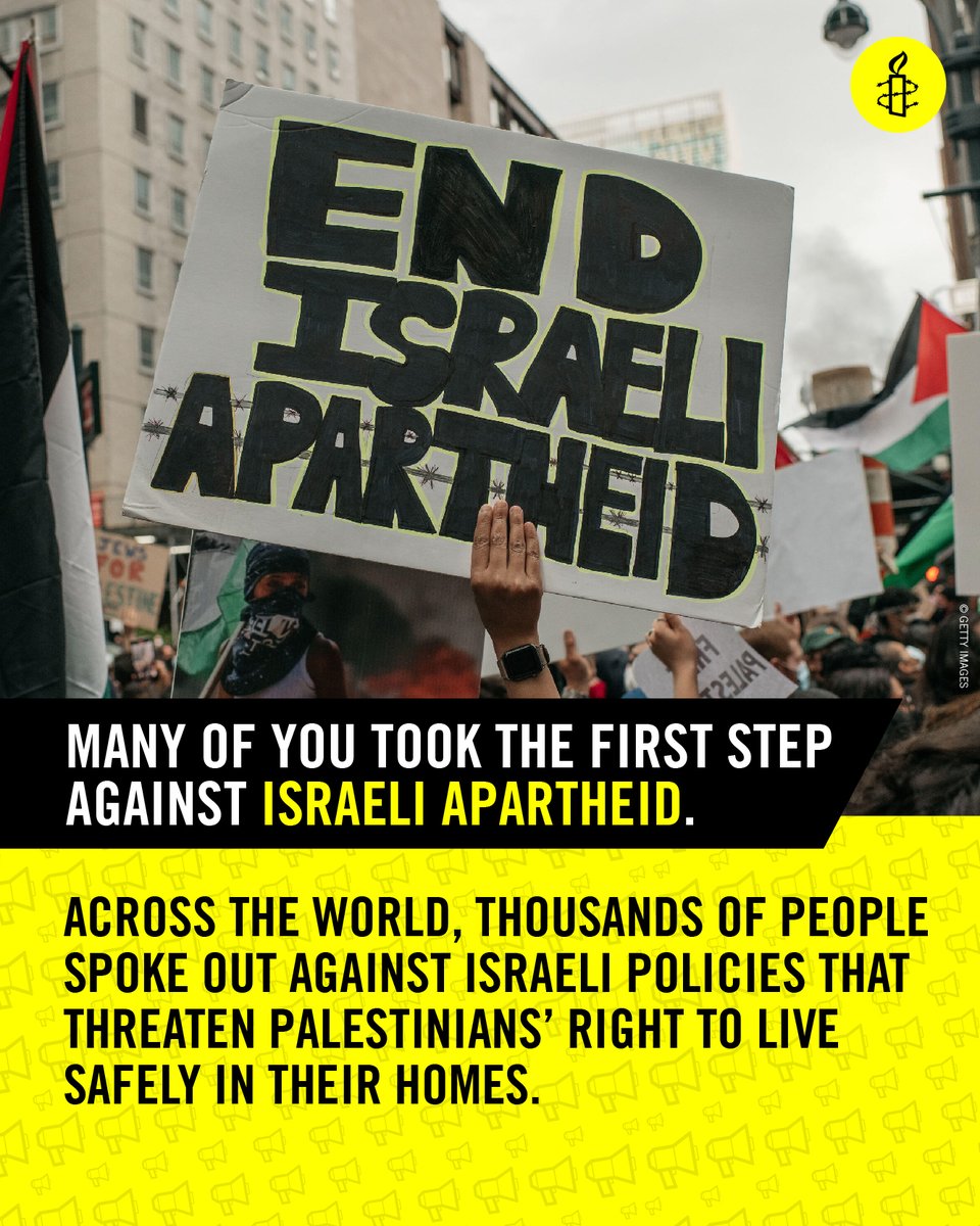 amnesty's tweet photo. 🧵 Earlier this year, we launched a campaign calling on #Israel to end its system of #apartheid over #Palestinians, including putting a stop to the demolition of homes and forcible evictions. https://t.co/owToaeelbs