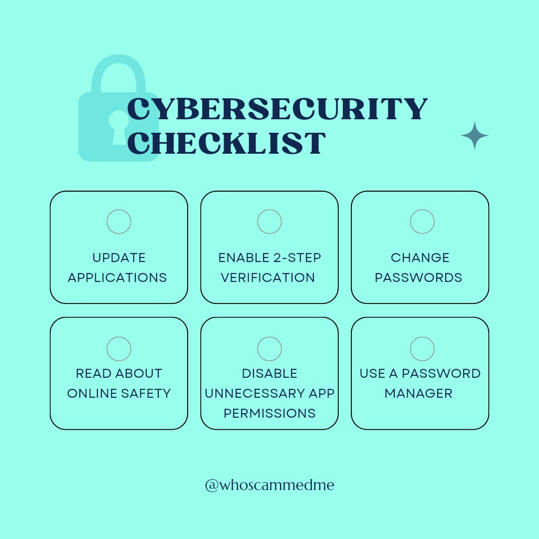 How many are you checking of the list today?
#CybersecurityAwarenessMonth 
#BeCyberSmart
#NCSAM 
#SeeYourselfInCyber
#CybersecurityMythsDebunked