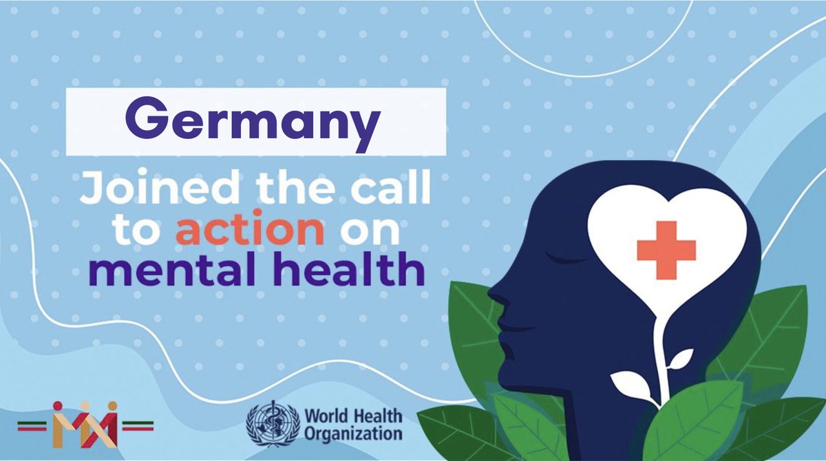 🇩🇪 is one of the first countries to sign the #calltoactiononmentalhealthandpsychosocialsupport by @MexOnu. Just like physical health, mental health is a human right!
