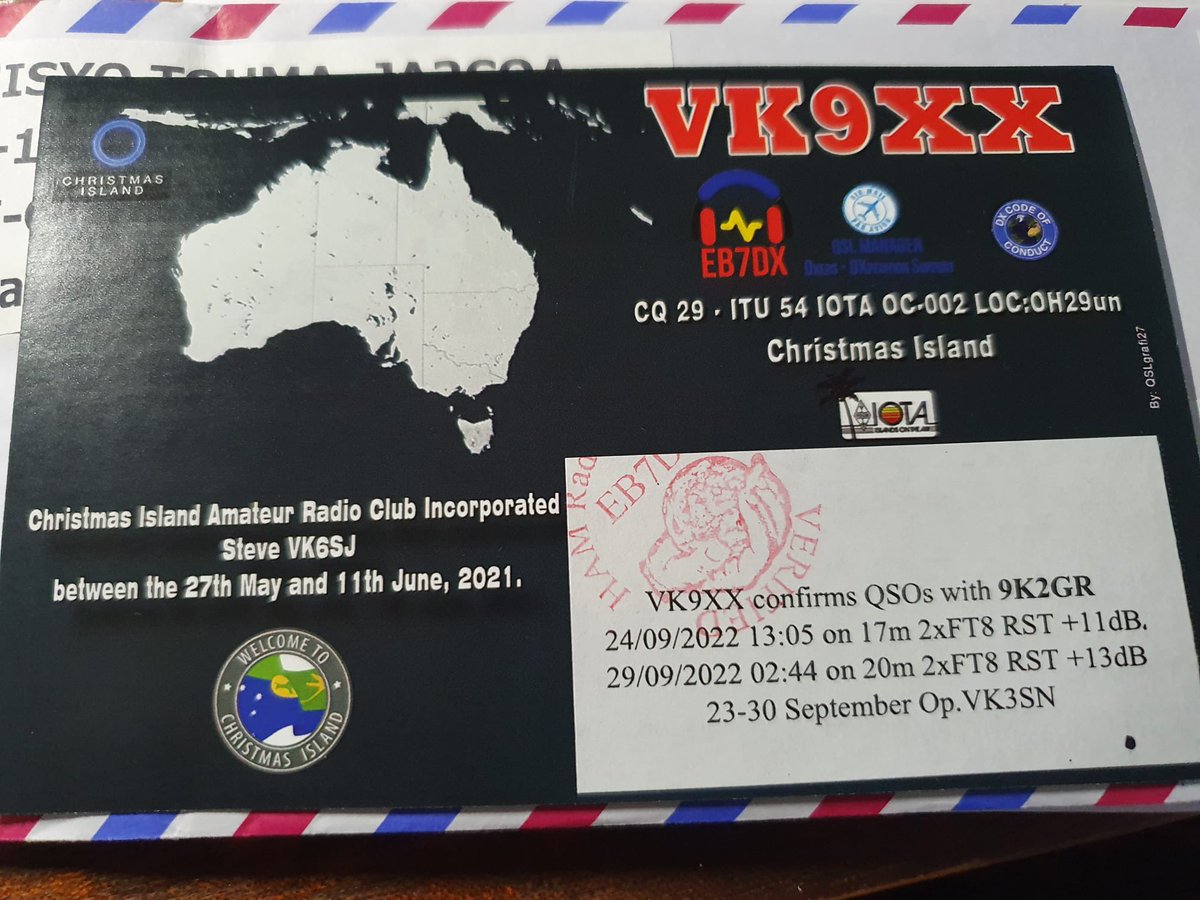 9k2gr's tweet photo. #VK9XX #V31DL #ZL7/K5WE #ER10O Received Thank you Charles M0OXO https://t.co/mTXSf4zb1u