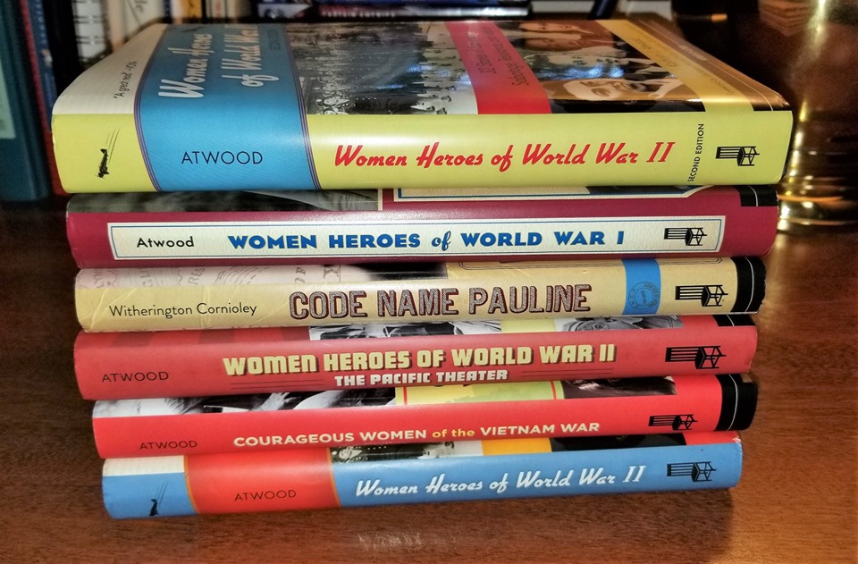 The best photo of my stack, courtesy of my sister, <a href="/hve1/">hve</a>.