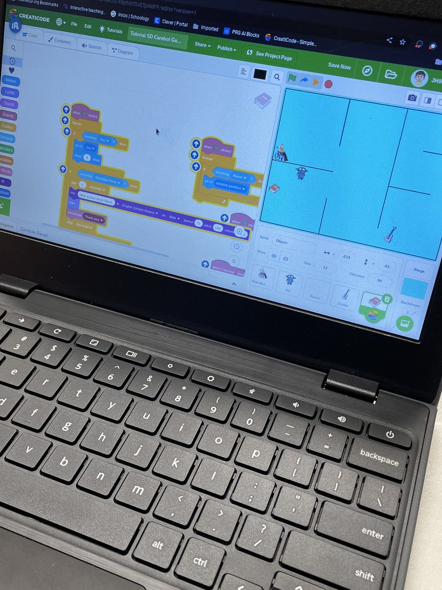rocks_cs's tweet image. My @StovallMS_AISD 7/8th graders are programming an ai carebot for Grandpa with @creati_code no need to move to a retirement home when you can have a Gus at home! Let us help you live independently 😬 #thecoders @AldineSTEM #ArtificialIntelligence