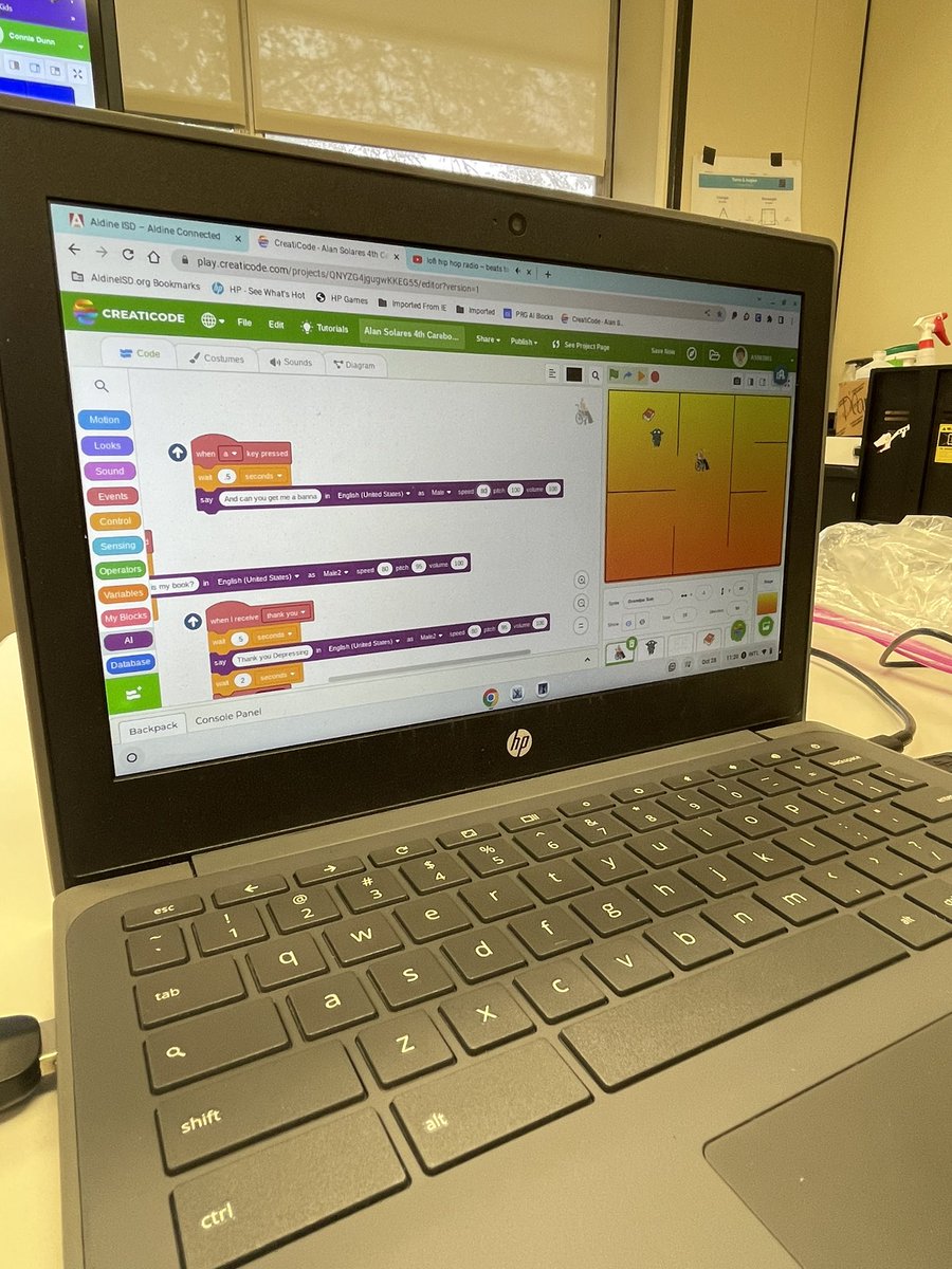 rocks_cs's tweet image. My @StovallMS_AISD 7/8th graders are programming an ai carebot for Grandpa with @creati_code no need to move to a retirement home when you can have a Gus at home! Let us help you live independently 😬 #thecoders @AldineSTEM #ArtificialIntelligence