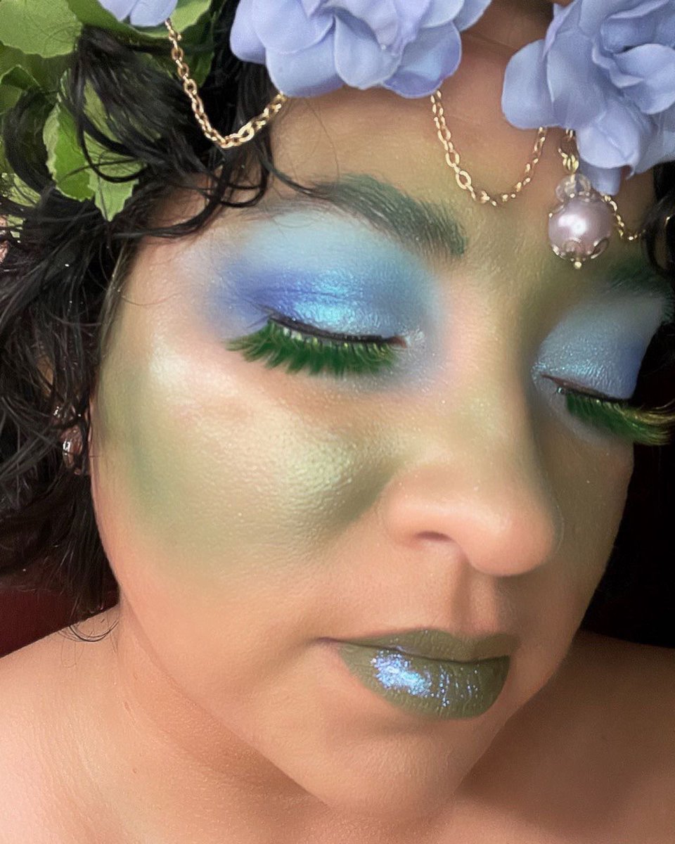 swatchmelilmami's tweet photo. Blue Flower Fairy Halloween look!💙Wearing: @SpiritHalloween @claires @amazon @bhcosmetics @ColourPopCo @ProfusionCo @lagirlusa @shopmissa &amp; Ioni Lashes-head to my Instagram for all the deets.🧚 #selfie #makeupideas 
#halloweenmakeup #fakelashfriday #cheapmakeup https://t.co/5Y4f6YEpiw