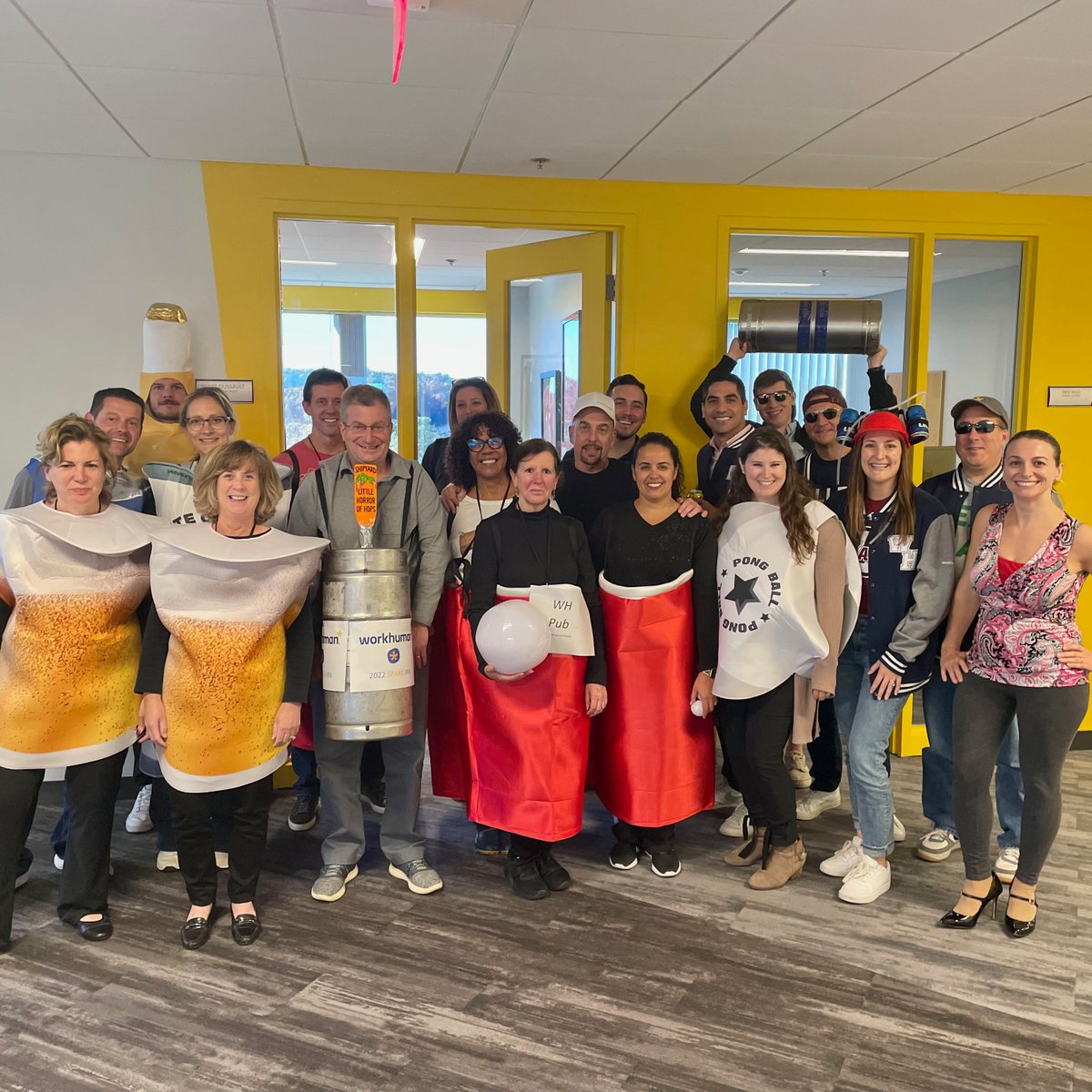 Workhuman's tweet photo. SPOOKY SEASON has arrived at Workhuman! 🎃👻

At our annual employee #HalloweenParty, our humans took on the challenge of dressing up, carving pumpkins, and reconnecting in both our #Dublin and #Framingham offices.

These are the #MomentsThatMatter.❤️️

#lifeatWorkhuman https://t.co/XeHesPWsH2