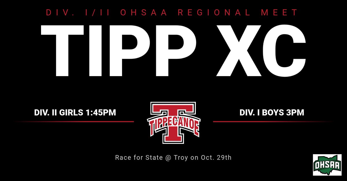 TippRedDevils's tweet photo. Good Luck @TippXC varsity teams as they run tomorrow in the OHSAA Regional Meet at Troy!!
#TippPride
#RunforState
@CrossTippecanoe https://t.co/EN4bzbbOSj