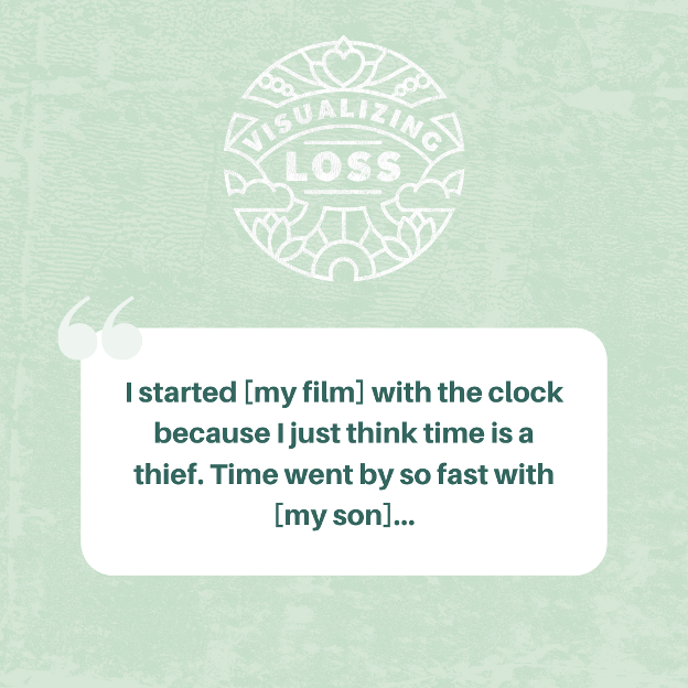 saralizabaumann's tweet photo. A direct quote from one of our #VisualizingLoss Co-Analysis Sessions. A major theme in this participant’s film is time, and how her relationship with time has evolved throughout her experience with #palliativecare. 1/3 #bereavement #grief @mcelhattanfdn @jessgrifburke https://t.co/6EjiYN5Ob1