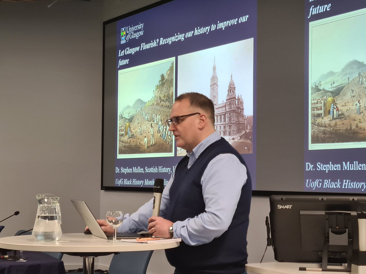 Our last #BHM2022 event for @UofGlasgow - great to host Dr Stephen Mullen to talk about his report for GCC on historical links to slavery.