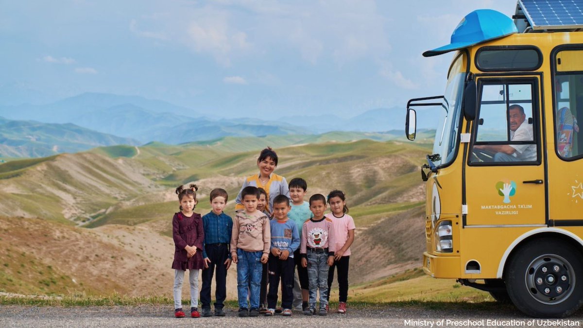 Goodable's tweet photo. Five years ago, only one out of every four children in Uzbekistan went to preschool.

In response, the government turned school buses into classrooms, with books, toys, and teachers who travel to remote regions and bring school directly to the kids.

Enrolment has nearly tripled. https://t.co/aCNaWt0YOi