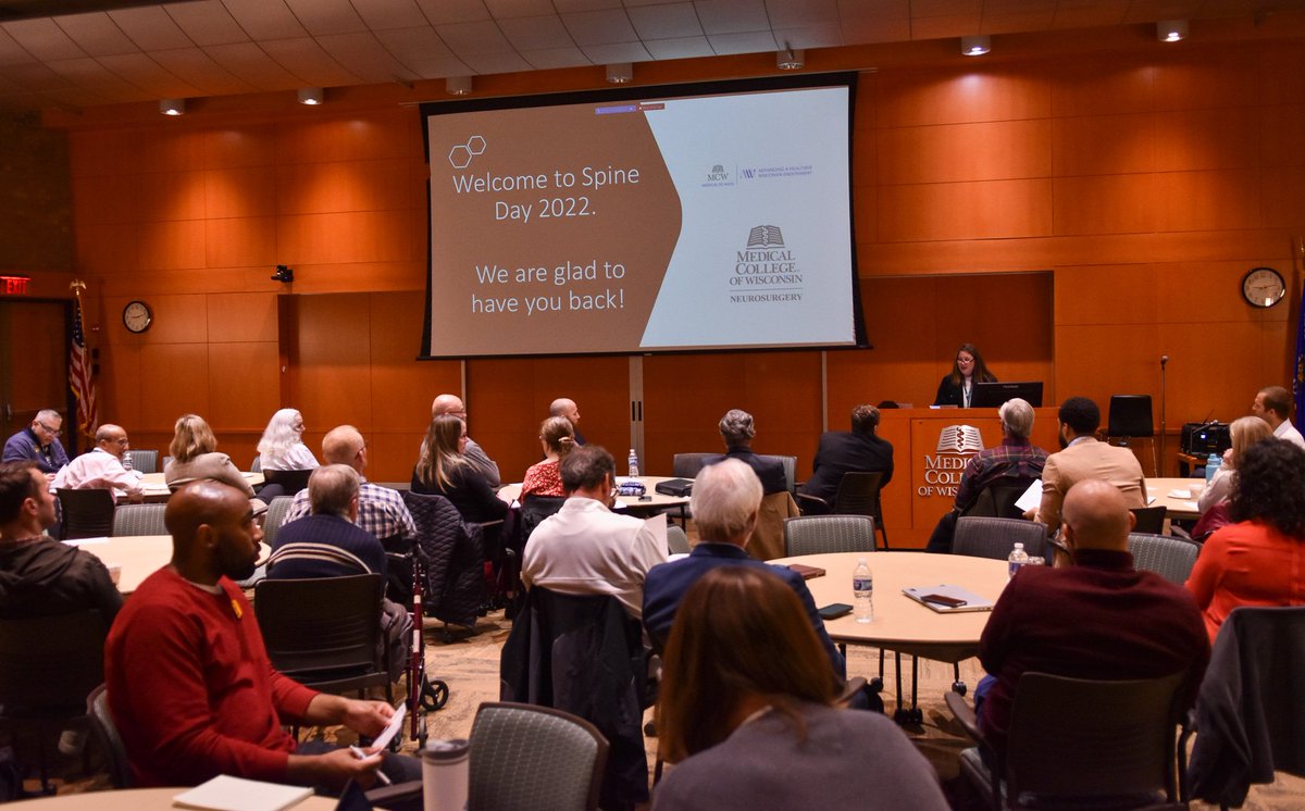 AHW welcomed to campus today multi-disciplinary health care representatives from across the state attending the @MedicalCollege Dept. of Neurosurgery's Spine Day conference focused on spine related disorders. AHW is proud to support learning events that improve health in WI.