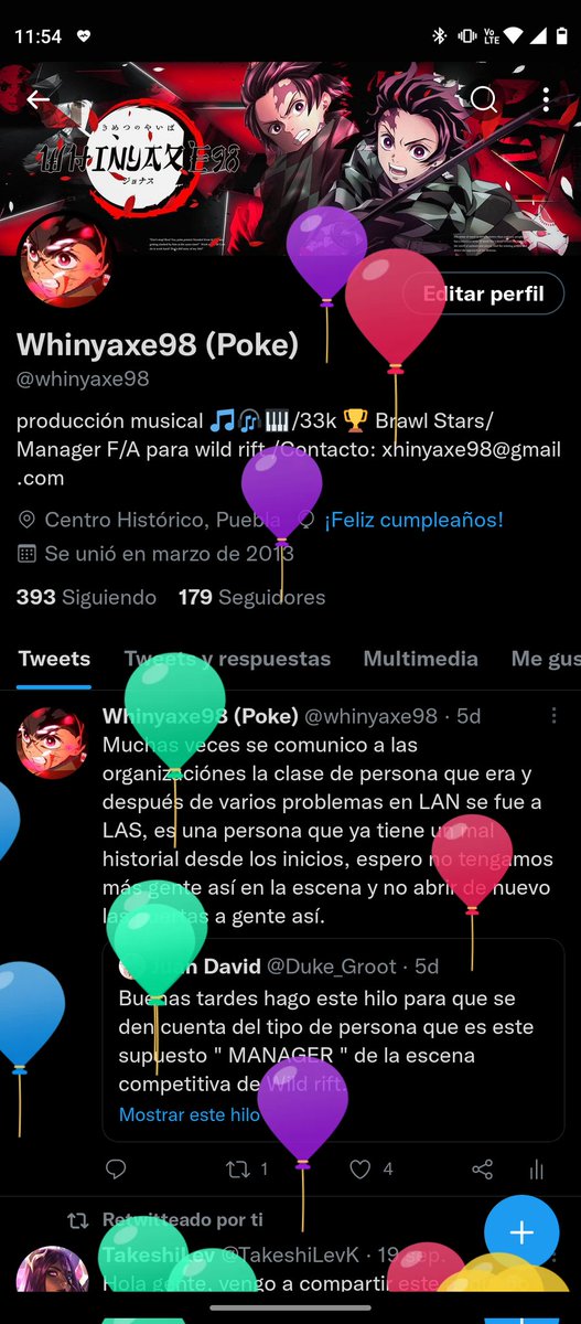 Globos en mi Twitter 🥳🥳🥳🥳