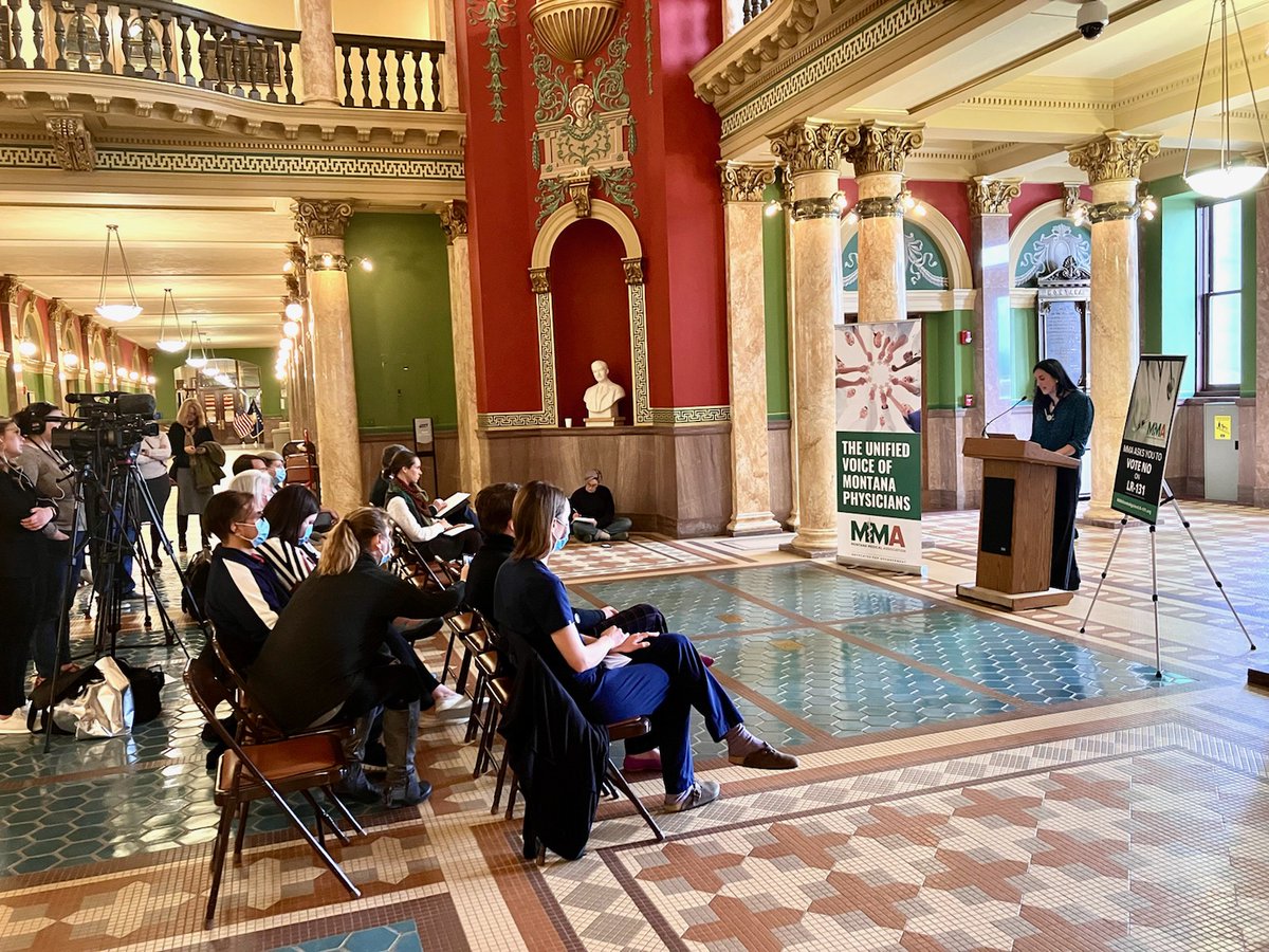 The MMA was joined yesterday by <a href="/MHA_Montana/">Montana Hospital Association</a>, @MTnurses, and <a href="/mt_aap/">Montana Chapter - AAP</a> in the Capitol Rotunda to ask Montana voters to vote no on ballot initiative LR-131 and stand united against government overreach into medical care.

“These are tragedies, not crimes.” #VoteNoLR131