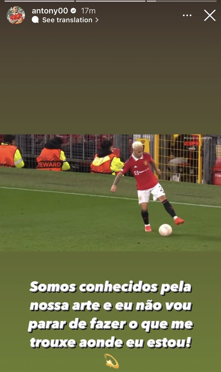 UtdPlug's tweet photo. 🇧🇷 Antony via IG: "We're known for our art and I won't stop doing what got me to where I am" #MUFC ⭐️ https://t.co/IzmDxoeUla