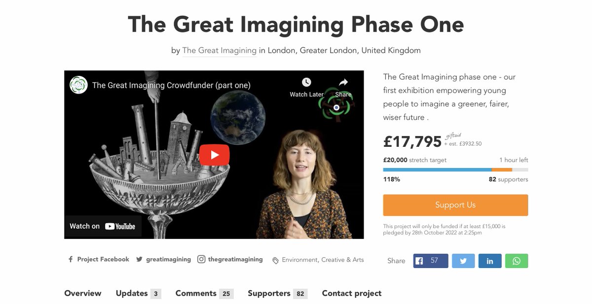 One hour left on our crowdfunder everyone - help us to hit £18,000 and inspire imagination everywhere.