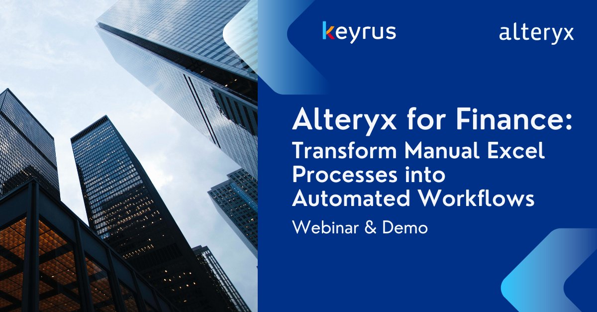 Join us on 11/16 to learn to automate finance processes with @Alteryx to reduce errors and eliminate tedious manual tasks. 

Register here: loom.ly/X2whPAo

#makedatamatter #alteryx