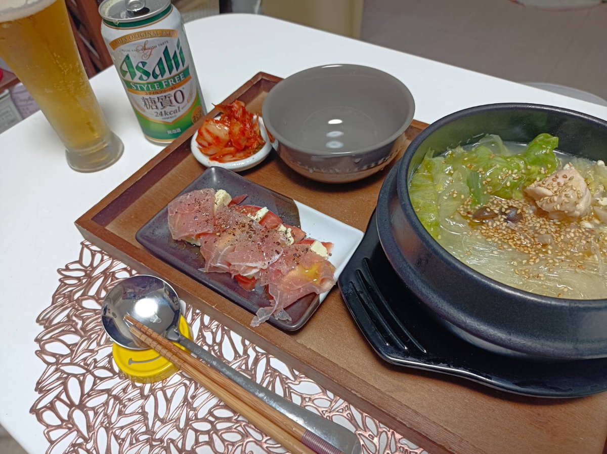 #韓国かぶれ
#1人飲みお供
#タッカンマリ風
#最近飲み過ぎ
#おでこにたんこぶ笑
#肘に青タン笑
#病み気味だから許して😅