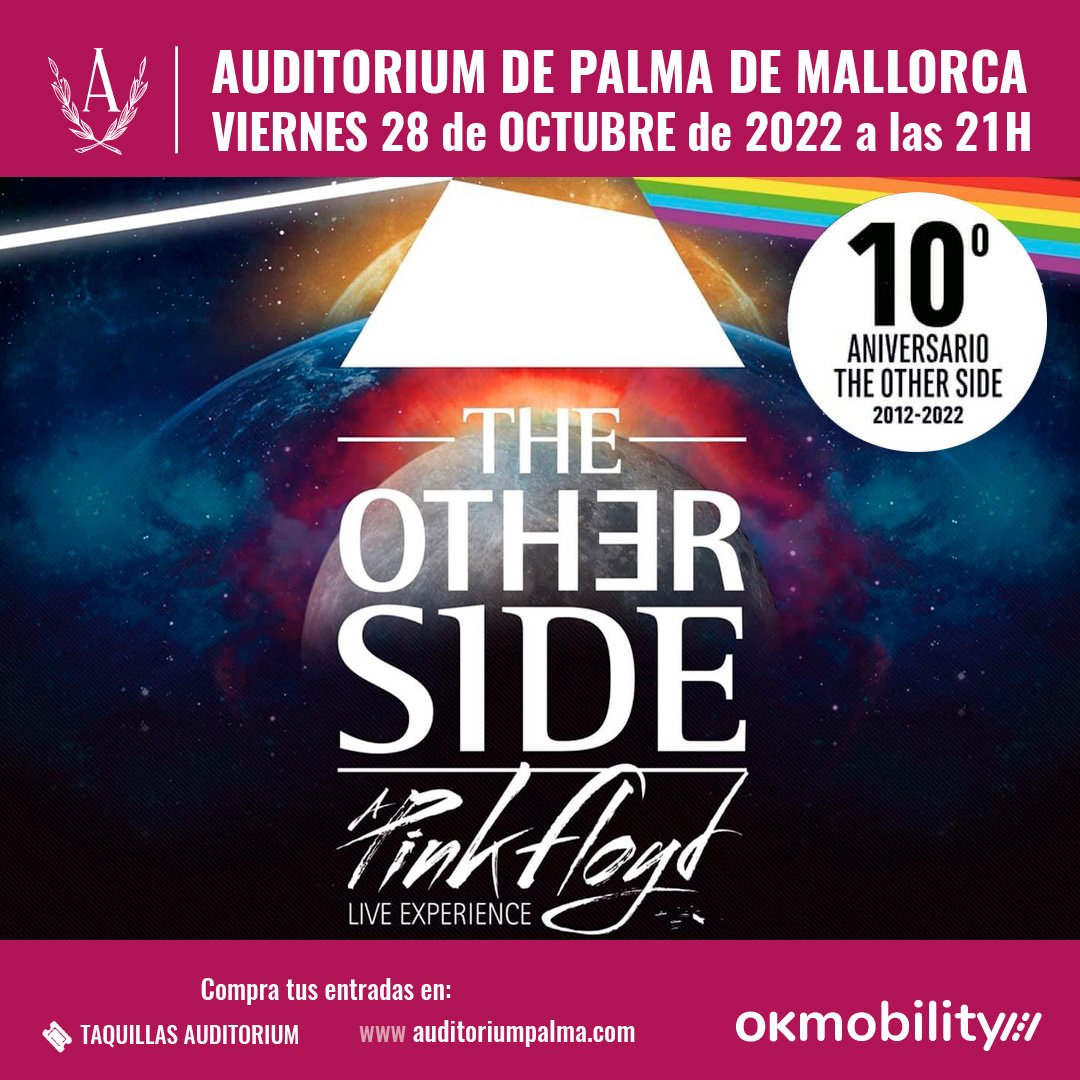 auditoriumpalma's tweet photo. Esta noche vive la...
Pink Floyd Live Experience
THE OTHER SIDE
10º Aniversario
Sala Magna
📆viernes, 28/10/2022
🕤21:00 h
🎫 Entradas a la venta en https://t.co/flCGIoyhIx
#theotherside #pinkfloyd #pinkfloyd #pinkfloydfans #pinkfloyd #pinkfloydmusic https://t.co/HGckBYJdKB