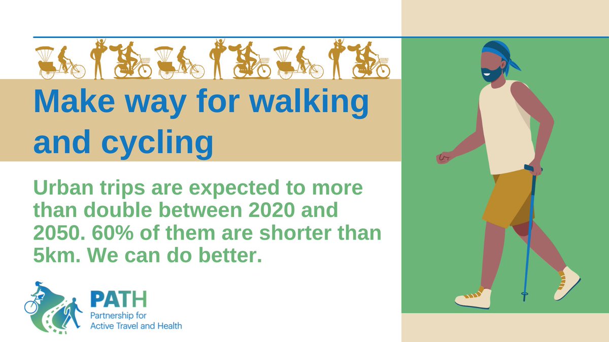 📑 Check out our new report on #walking & #cycling 🚶‍♀️🚲 Increasing active mobility in cities is a quick, affordable & reliable way to cut transport #emissions, car congestion & make streets safer for everyone #MakeWayForWalkingAndCycling Read more 👉pathforwalkingcycling.com
