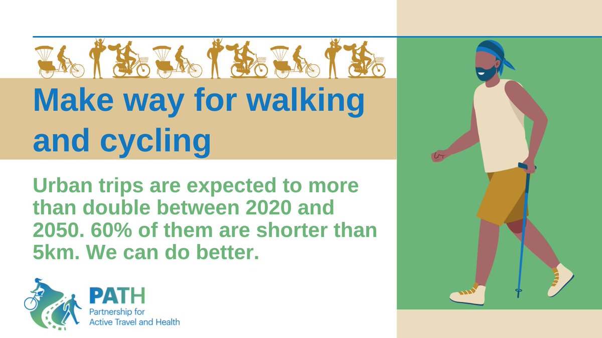 📑 Check out our new report on #walking &amp; #cycling 🚶‍♀️🚲

Increasing active mobility in cities is a quick, affordable &amp; reliable way to cut transport #emissions, car congestion &amp; make streets safer for everyone #MakeWayForWalkingAndCycling
 
Read more 👉pathforwalkingcycling.com