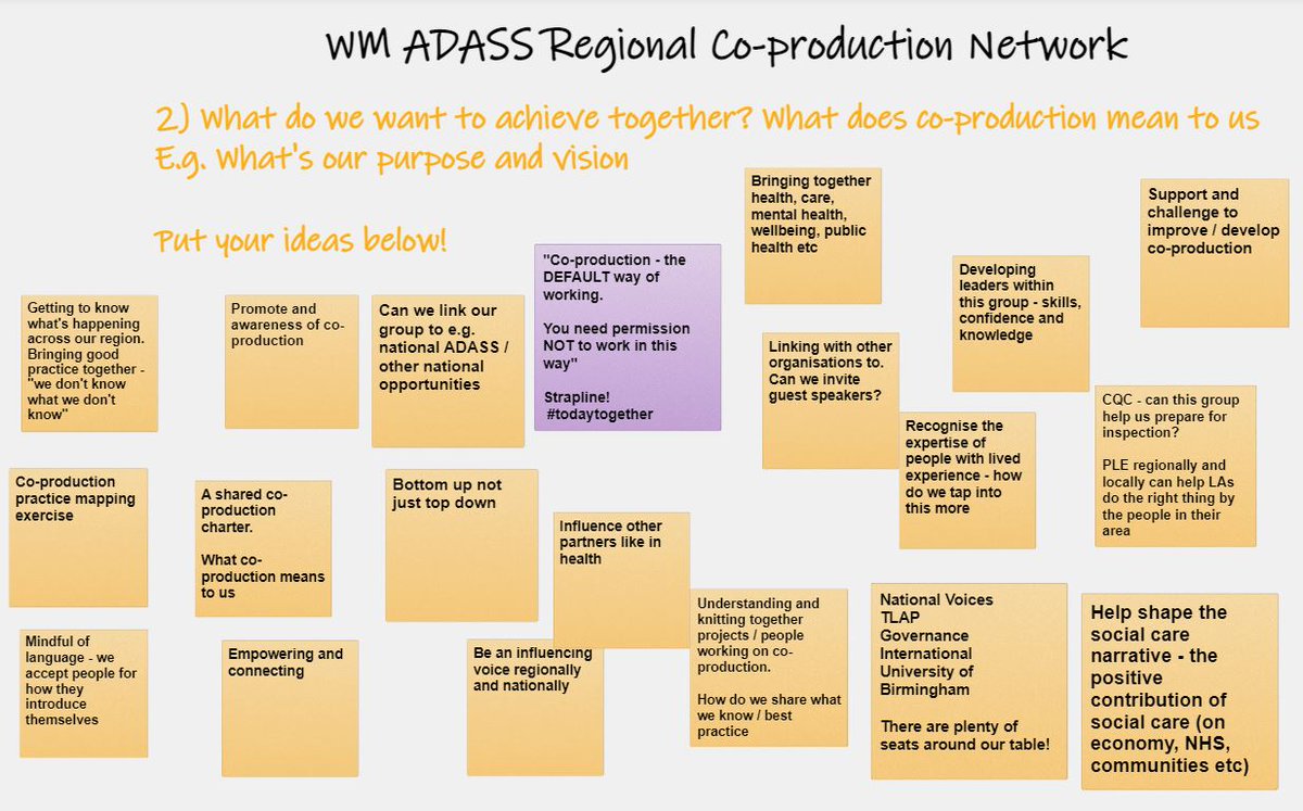 wmadass's tweet photo. Friday reflections on yesterday's Regional Co-production Network. So much energy, ambition & commitment. The start of an exciting journey.
An insight into our discussion (with new group hashtag) ๐ #todaytogether @exboozehound @keymn1 @lifeonwheels87 @TLAP1 @abbyvellaLG @1adass https://t.co/Ai86fRK7be