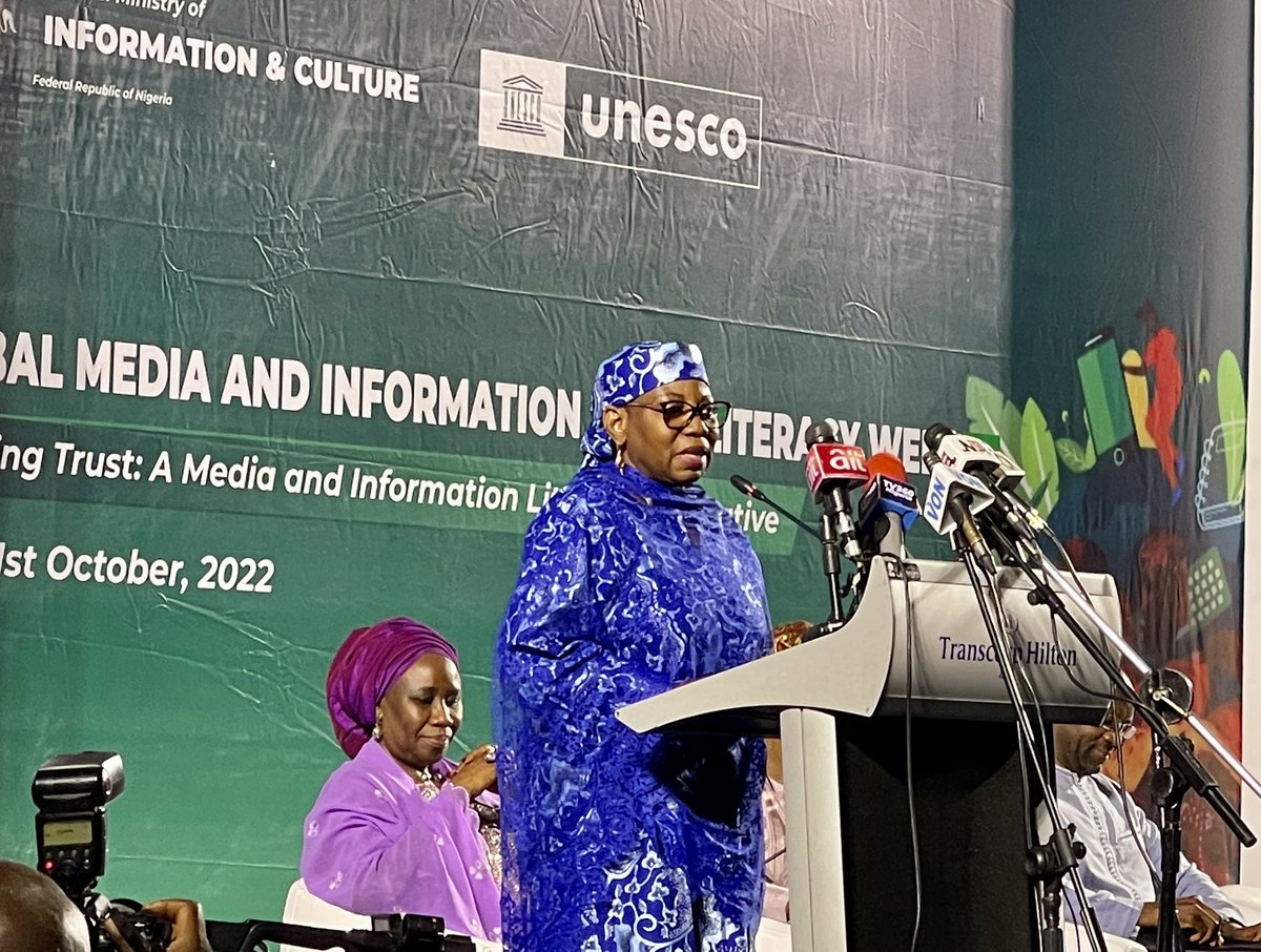 Ambassador &amp; Permanent Delegate of Nigeria to @UNESCO H.E. Ms Hajo Sani giving her remarks at th...
