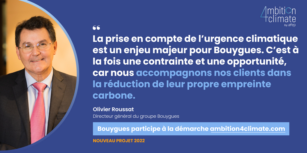 [#Ambition4Climate 🌍] Le groupe Bouygues est profondément engagé pour répondre aux enjeux environnementaux d'aujourd'hui et de demain ; c'est au coeur de la stratégie climat déployée par les métiers ✅ #BY4Climate @Afep_
