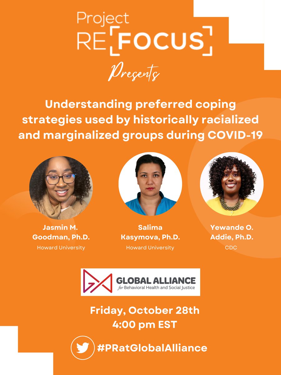 ProjectRefocus_'s tweet photo. We're excited to share findings from Phase I of #ProjectREFOCUS at @all4bhjustice today! Be sure to add our session to your conference agenda. You don't want to miss it! #PRatGlobalAlliance #publichealth #racism #coping https://t.co/hgtVoVWO2p
