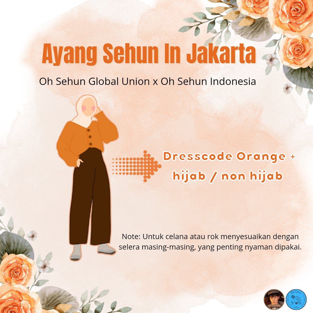 xunqi_indonesia's tweet image. 🌀DRESS CODE SEHUN IN JKT: ORANGE🧡

🧡Gunakan pakaian warna orange yang nyaman 
🧡Jangan lupa membawa lighstick EXO/eribong 

Warna favorit Sehun adalah Orange🧡 Jadi sambut Sehun dengan lautan orange di Jakarta!!

#SEHUN #세훈 #엑소세훈 
#SEHUNxWhitelab