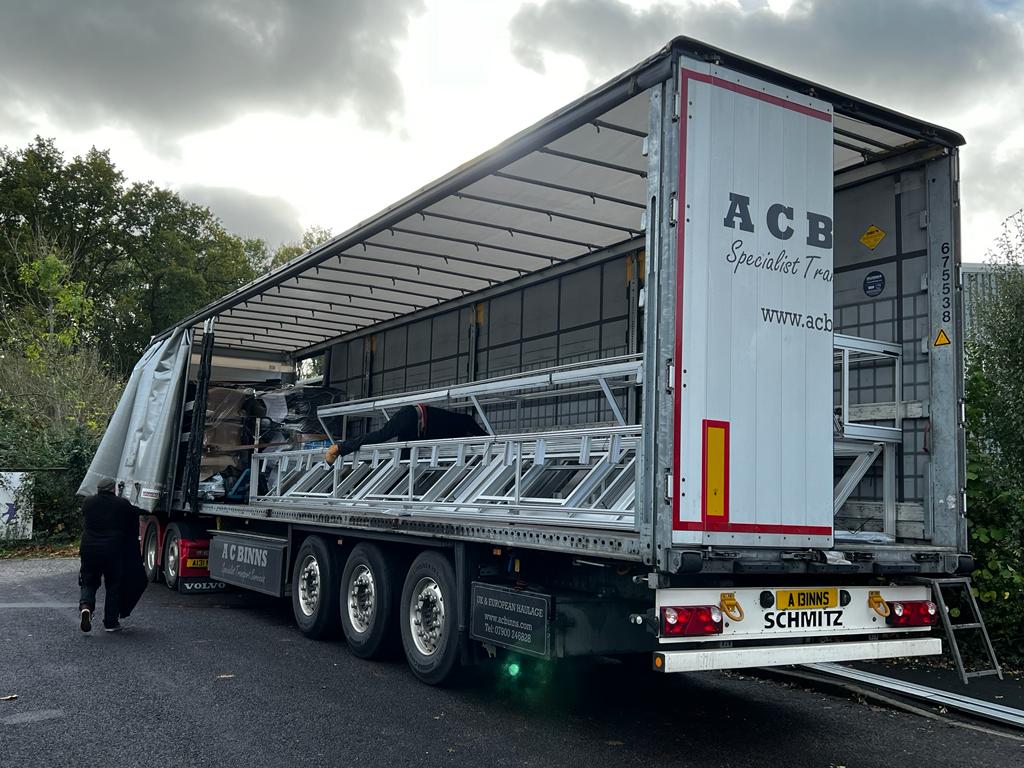 AlfaDisplay's tweet photo. Some very big prebuilt sections leaving the warehouse today. They will be making their way to the Emirates Arena in Glasgow for installation next week! 

#linxmodular #modular #custommodular #standdesign #standbuild https://t.co/4I7kO6Cqp6