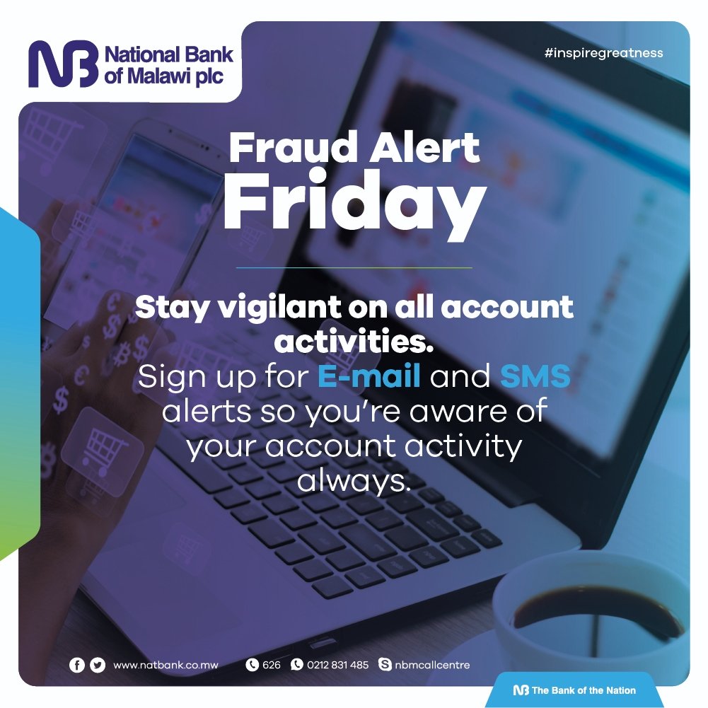 Stay vigilant on all account activities.

#FraudAlertFriday