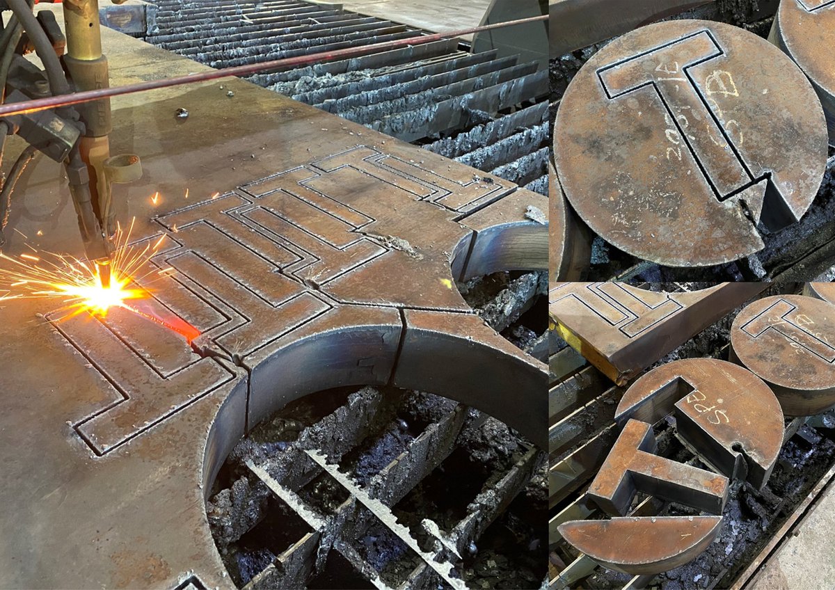 100mm thick T shapes cut on the Flame machine. Material S355J2+N 

#flame #s355 #ukmanufacturing #engineering