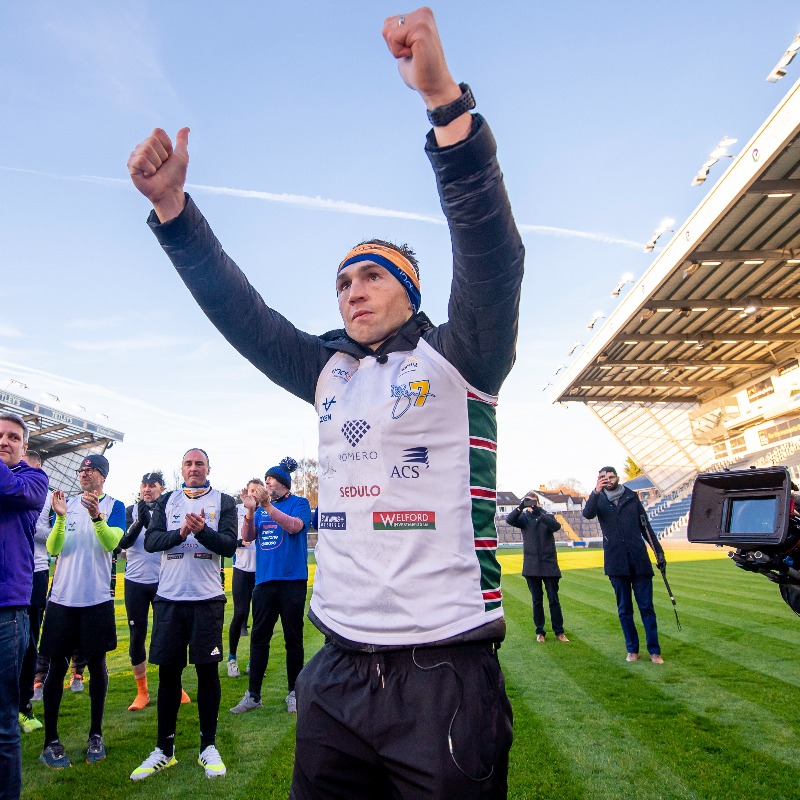 leedsrhinos's tweet photo. Rugby League legend Kevin Sinfield OBE has revealed the official route for his epic Ultra 7 in 7 Challenge that will see him cover nearly 40 miles per day for 7 days before finishing on the pitch at Old Trafford at half time in the mens @rlwc2021 Final 
#Ultra7in7 #KevinSinfield