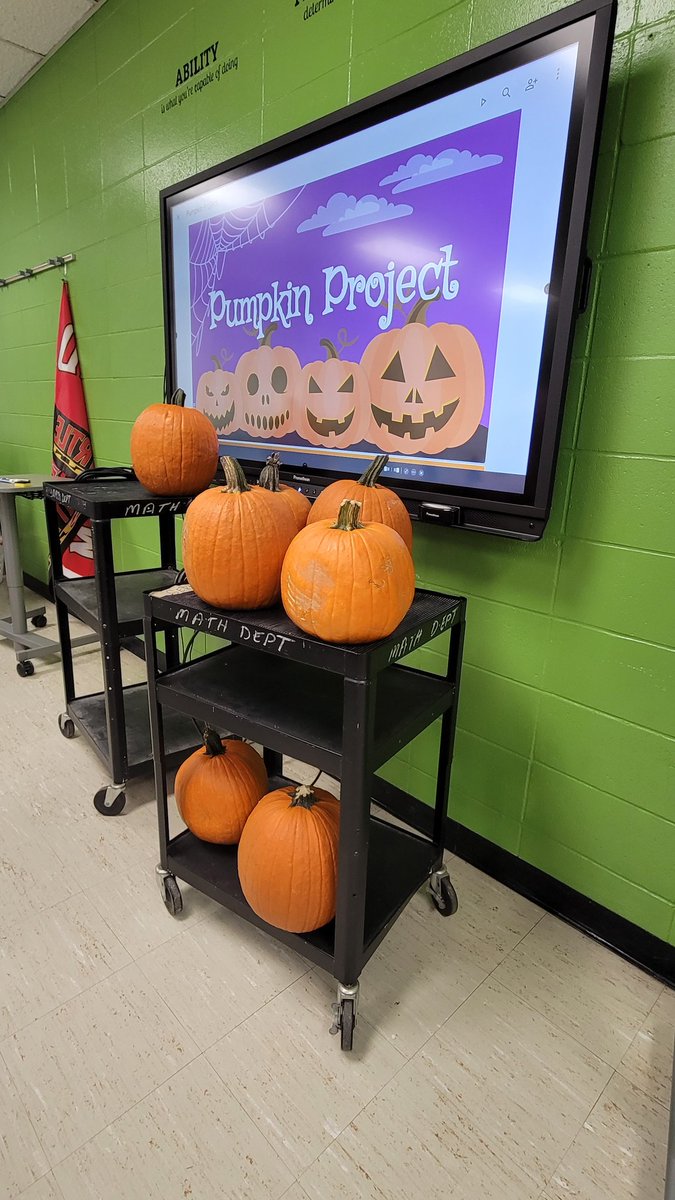 The gauntlet was thrown and the Howell High School Math Dept answers the call <a href="/kgerdeshhs/">MrsG</a> Pumpkin project 2022! #projectilemotion #quadratics <a href="/TomMcCaff_FHS/">Tom McCafferty</a> <a href="/BravermanHHS/">Jeremy Braverman-Howell HS Principal</a> #theregional stay tuned!