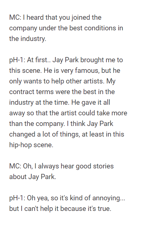 theJ_Effect's tweet photo. pH-1: Jay Park only wants to help other artists. My contract terms were the best in the industry at the time. He gave it all away so that the artist could take more than the company. I think Jay Park changed a lot of things, at least in this hip-hop scene.

#MAMAVOTE #jaypark https://t.co/YZydWo38Yb