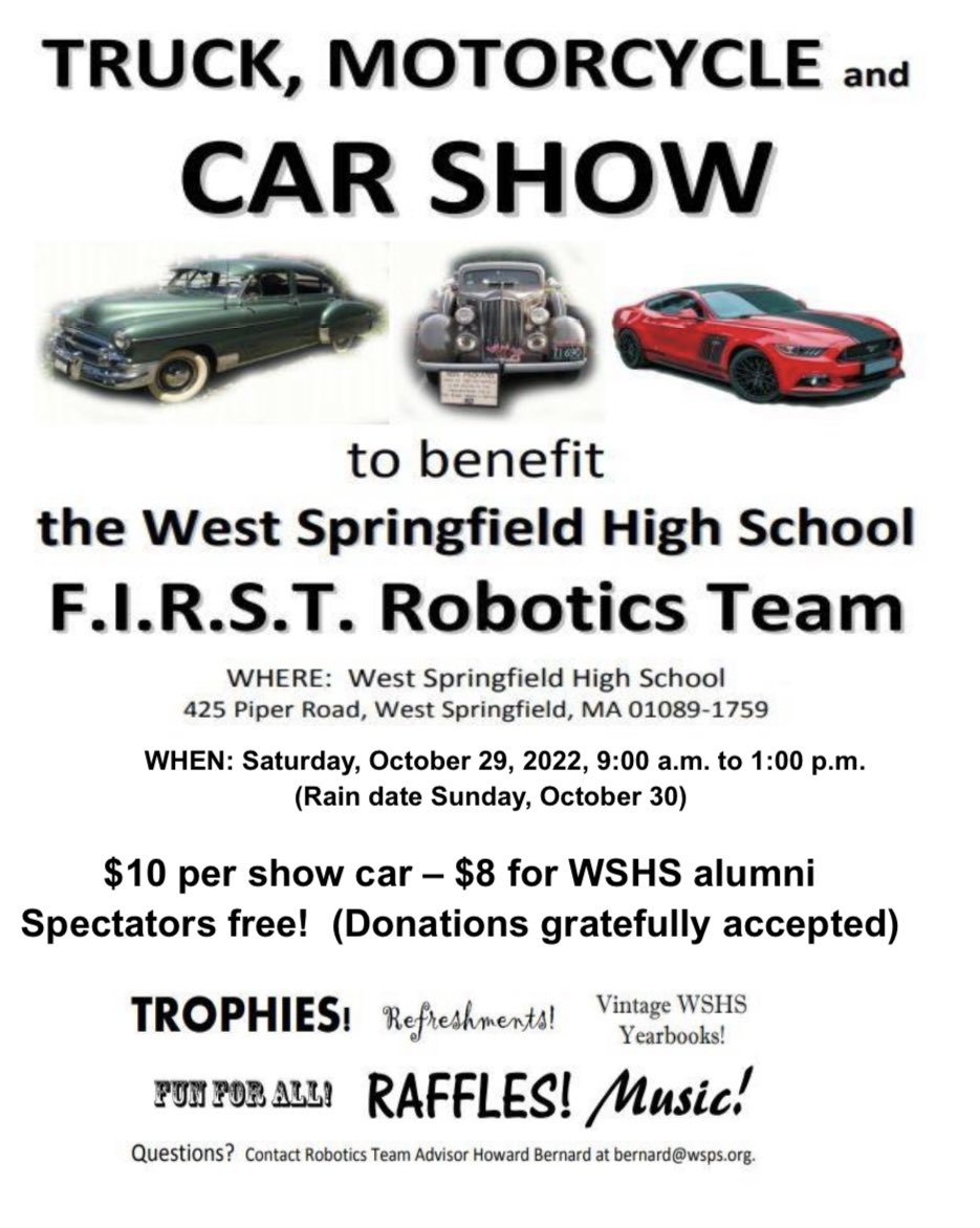 Tomorrow looks like beautiful weather for a car show!! Come down and see some cool cars, listen to music and have a breakfast sandwich from Little Georges. <a href="/MayorReichelt/">Will Reichelt</a> <a href="/WSPS_WSHS/">WSPS - High School</a>