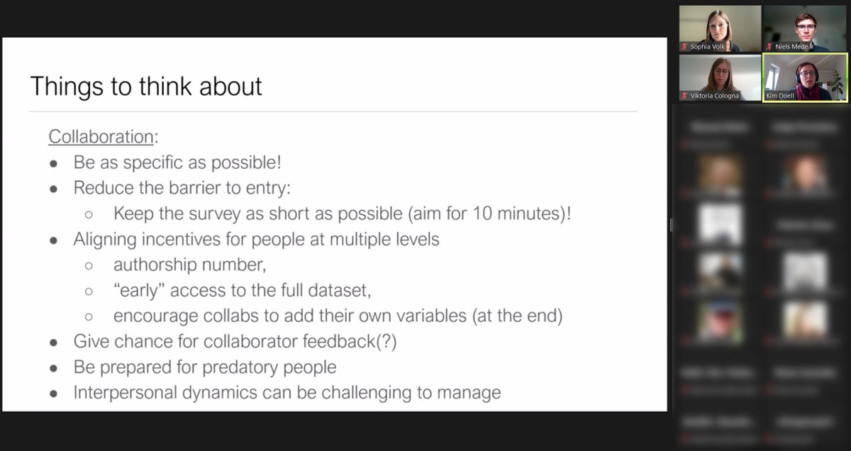 nielsmede's tweet image. Right now in our @BigTeamSciCon symposium: Loads of super useful advice for current and future #ManyLabs project leaders – based on first-hand experience (@kim_doell) and empirical research (@sophia_c_volk) 🙏🏼👏🏼