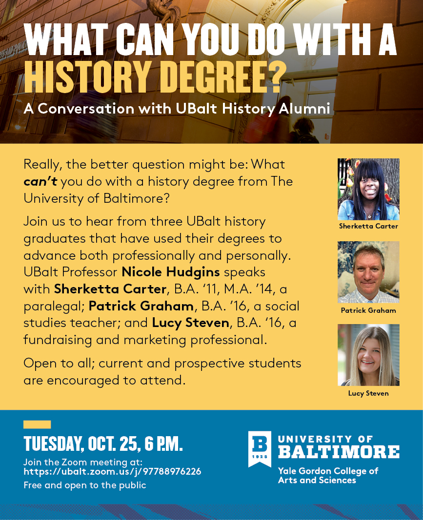 Thank you, Ubalt history alum, for the wonderful panel this week!