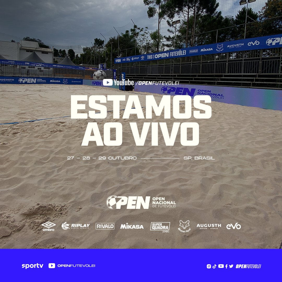 openfutevolei's tweet photo. Estamos no ar! 🔥 Acompanhe a partir de agora a categoria Feminino Profissional

Assista AO VIVO a 4ª etapa do Open Nacional de Futevôlei através do nosso canal do https://t.co/jsa5klcND4

THIS IS OPEN NACIONAL https://t.co/Ubq2fgz538