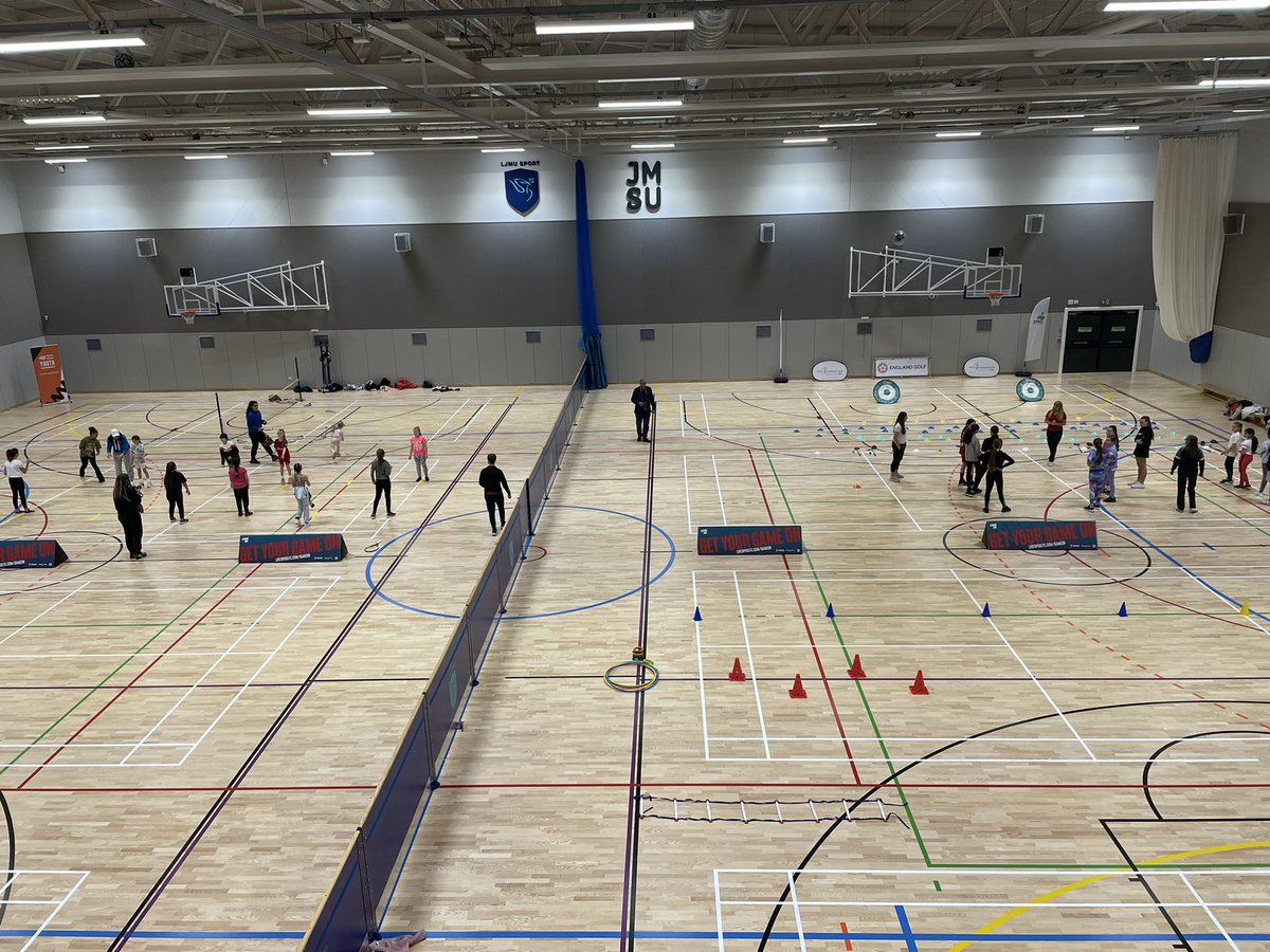 ljmu_sport's tweet photo. An acton packed sports hall. Girls in sport day with @LFCFoundation @wedotennisuk @wirralgolfclub Student coaching opportunities everywhere. https://t.co/M5TAbiQeI6