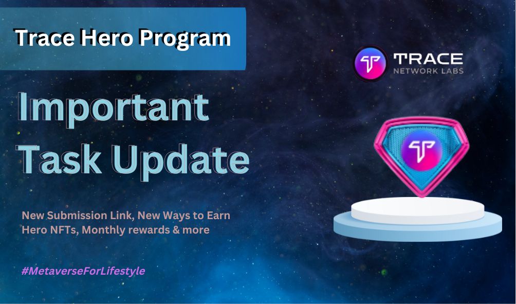 arpkrypto_'s tweet photo. Big opportunity knocking for all to earn HeroNFT with @trace_network as #TraceHero campaign is still LIVE!
Some changes have been done as Monthly Rewards of $1000 in $TRACE will be split with Top 5 (instead of 3)Heroes.
↪️https://t.co/uYUIXB9CqX
#LifestyleWithBuddy https://t.co/YrKWy7j0hm