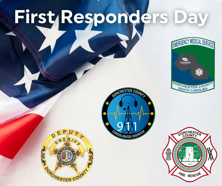 Happy National First Responders Day to our Dorchester County Public Safety family!

Thank you for all the hard work y'all do each and every day to keep Dorchester County safe!