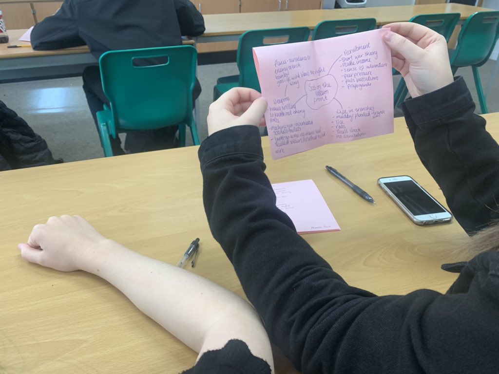 N5 historians <a href="/OLSPHigh/">OLSP</a> used their folding frenzies today to test each other on ‘Scots on the Western Front’. This is part of a series of revision strategies being taught in history for their upcoming prelims. #pedagoofriday #revision #n5history <a href="/SATHinfo/">S A T H</a>