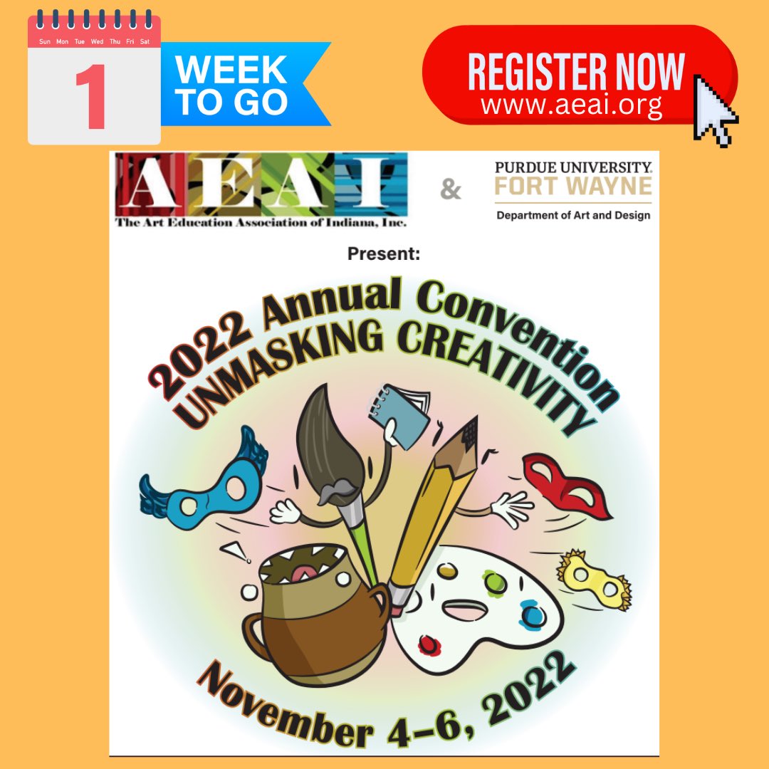 The 2022 AEAI Fall Convention is quickly approaching, ONE WEEK TO GO! 

We are still accepting registrations and would love for you to join us November 4-6 on the Campus of Purdue Fort Wayne.   

Register today at AEAI.org.