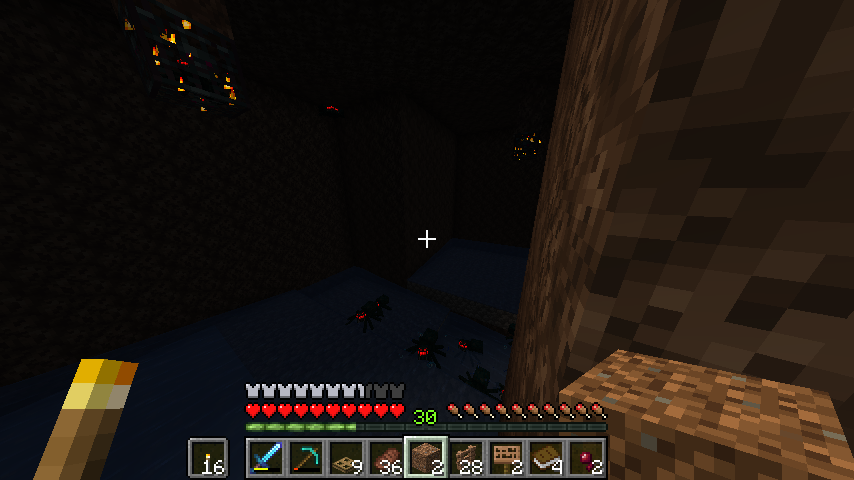 diableuh's tweet photo. JOUR 3 : Nous avons oublié de tweet hier. Du coup on a miné 10 stacks de soulsand pour aménager le double spawner pour rien parce que les cavespider grimpent quand même (nous avons le seum) et on à commencé à build notre banque ! https://t.co/BioGVgLjNT