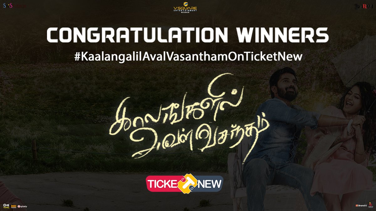 TicketNew's tweet image. 🎁#TicketNewContestAlert🎁

#Congratulation Winners for #KaalangalilAvalVasanthamOnTicketNew Contest✨

#Winners Will Receive An Exclusive #KaalangalilAvalVasantham Discount Voucher Code As A Separate Twitter Message Shortly...

@sristudiosoffl @aram_enter @VSquareEnt