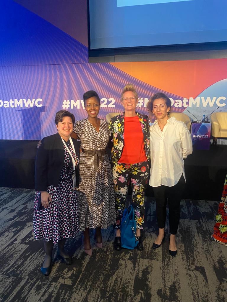 “We need to recommit to the noble principle: Leaving No One Behind” Minister of ICT & Innovation @MusoniPaula spoke at the @Sida sponsored @GSMA conference in Rwanda: #MWC22 on connecting women and underserved groups in Africa! #DigitalInclusion mwcafrica.com/agenda