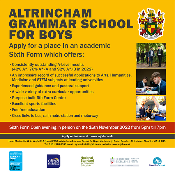 6th Form Open Evening: 16th November 2022.