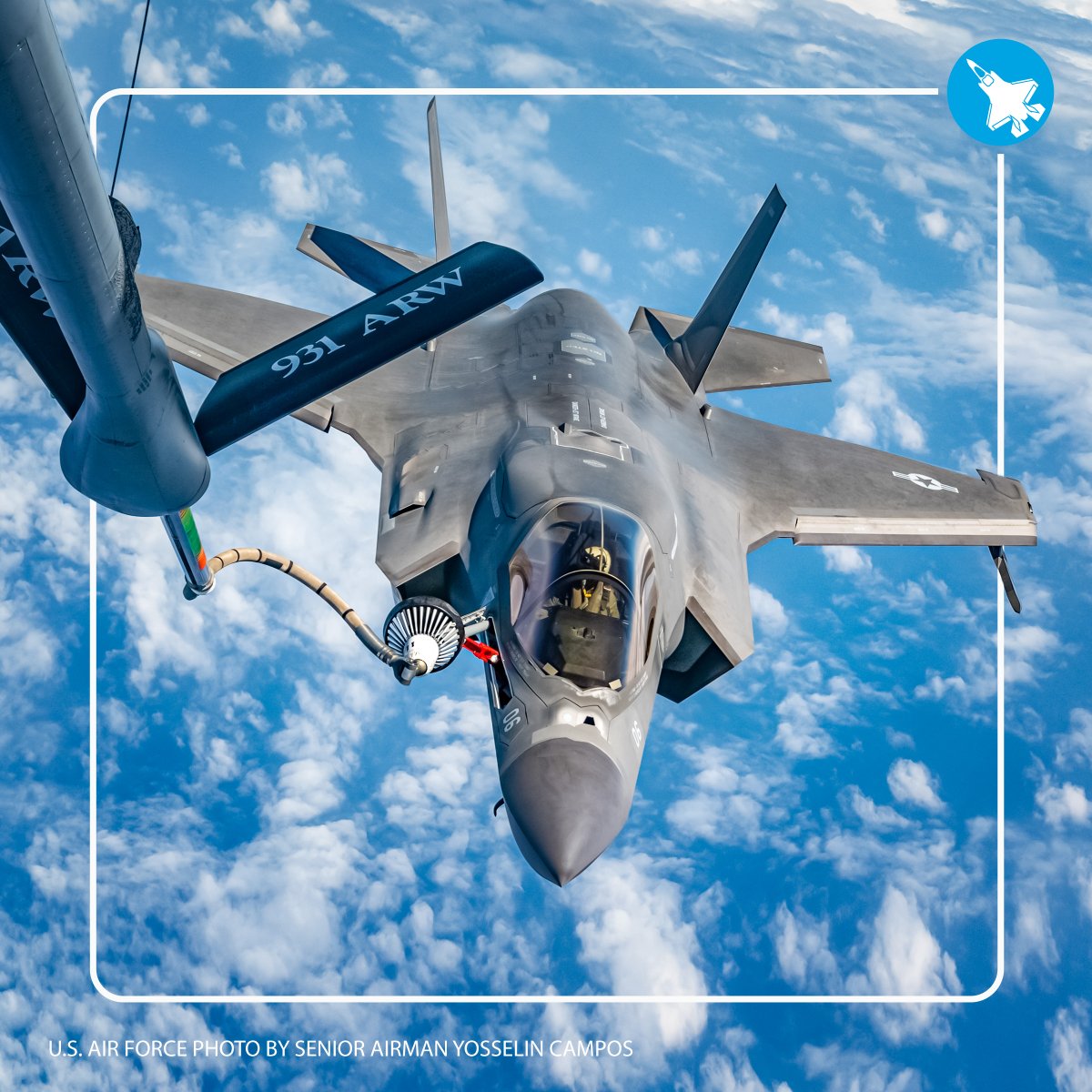 All gas, no breaks #FighterFriday 

A <a href="/USMC/">U.S. Marines</a> #F35B refuels during a training exercise at Kadena Air Base, Japan, over the Indo-Pacific region.