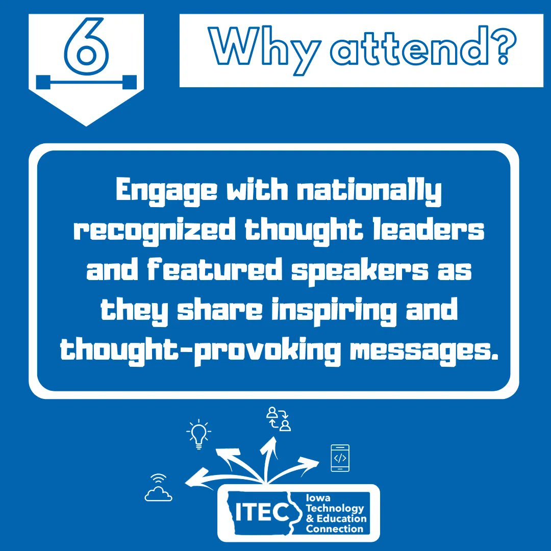 🙌 Coming at you with 🔟 Reasons to Join #itecia for the Fall Conference 
🗓 Nov. 7th-8th

👀 Reason number 6️⃣
👀 See full schedule 
🔗 buff.ly/3LNjDYR 

#iaedchat #edtech #education #CS4IA #CSforIA