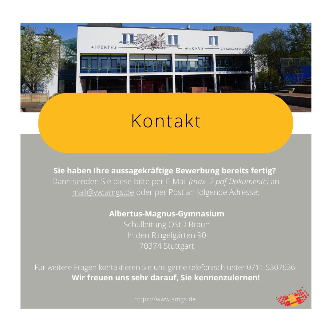 amgs_de's tweet image. Wir suchen 💪Verstärkung für unser Kollegium 👨‍🏫: #Lehrkräfte für die Fächer #Chemie #Physik #Biologie #Mathematik #Informatik #Musik (#HauptfachKlavier) #BildendeKunst #nwt 
Weitere Infos im 🧵
#twlz #edubw #Stuttgart